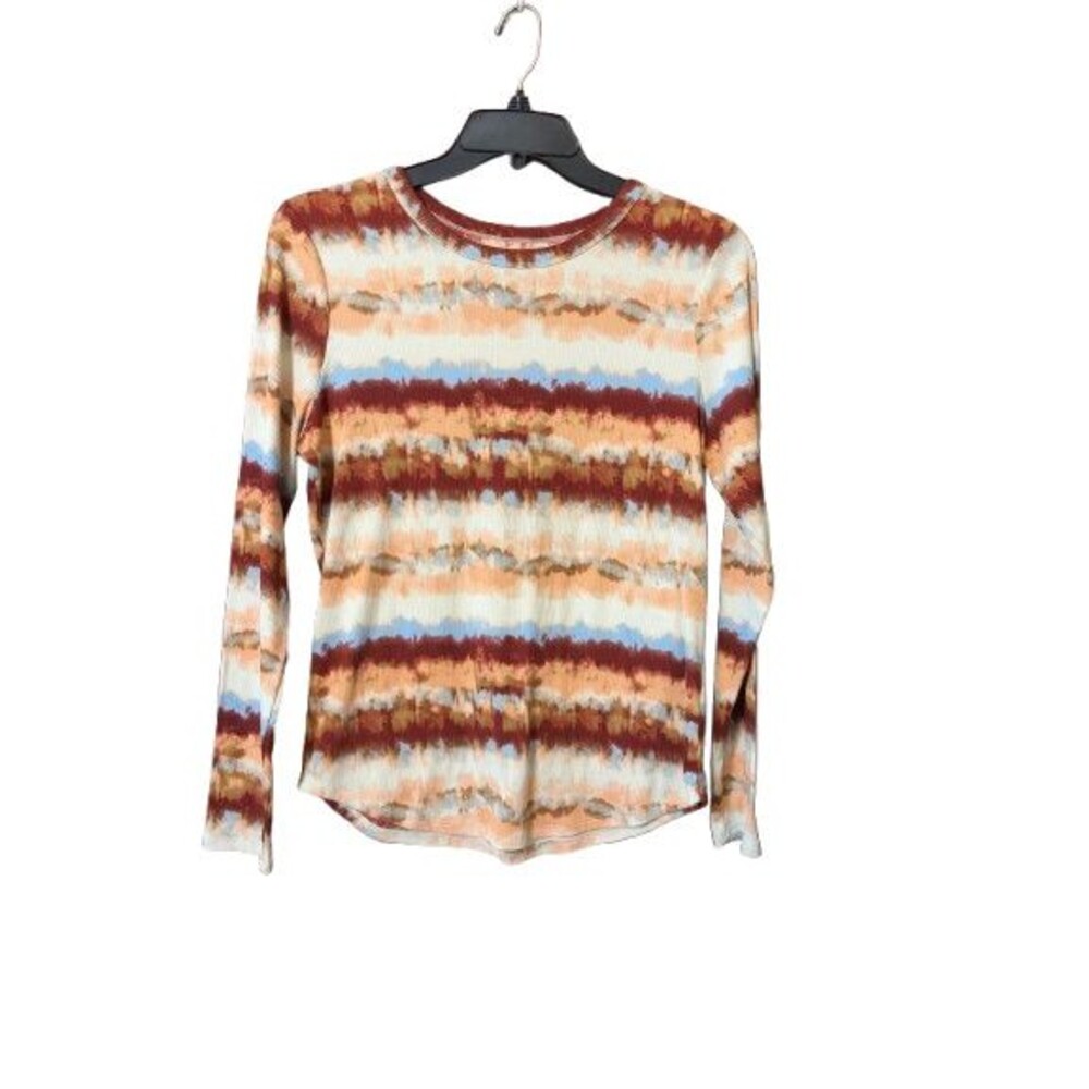 No Boundaries Womens Rust Blue & White Tie-Dyed Long Sleeve Size XXL Shirt